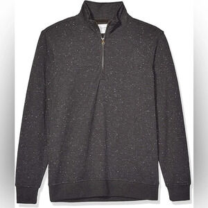 NWOT Billy Reid Mens Long Sleeve Donegal Half Zip Pullover Sweater Charcoal XL